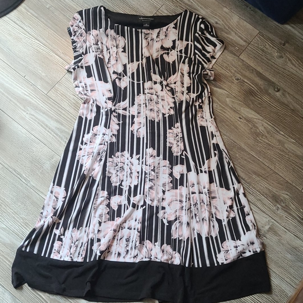 Pink and black floral dress